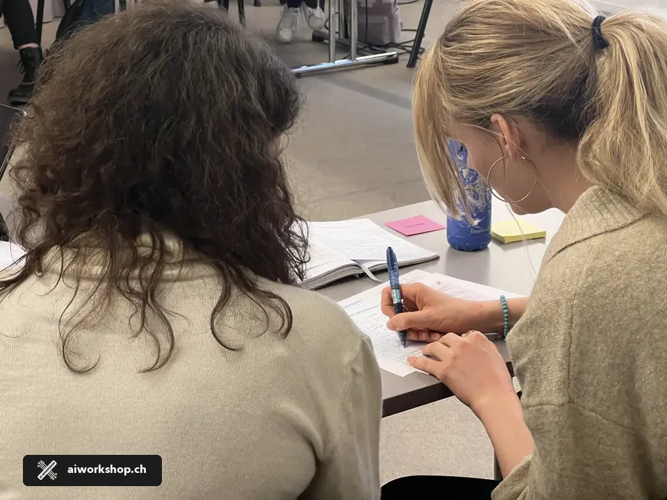 Participants completing hands-on generative AI exercises